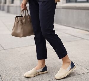 Verbenas Made in Spain Beige Canvas Espadrilles | Jute Sole Slip-On Flats